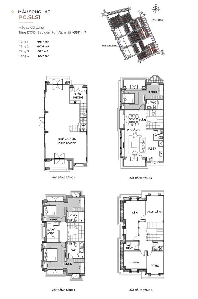 Bán song lập 153m2 kinh đô vip vhop2 giá 27,5 tỉ