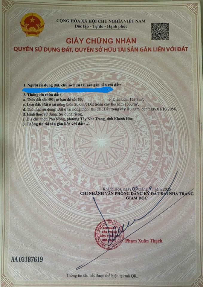 Bán nhà mặt tiền đường phú nông, tp nha trang, khánh hoà.