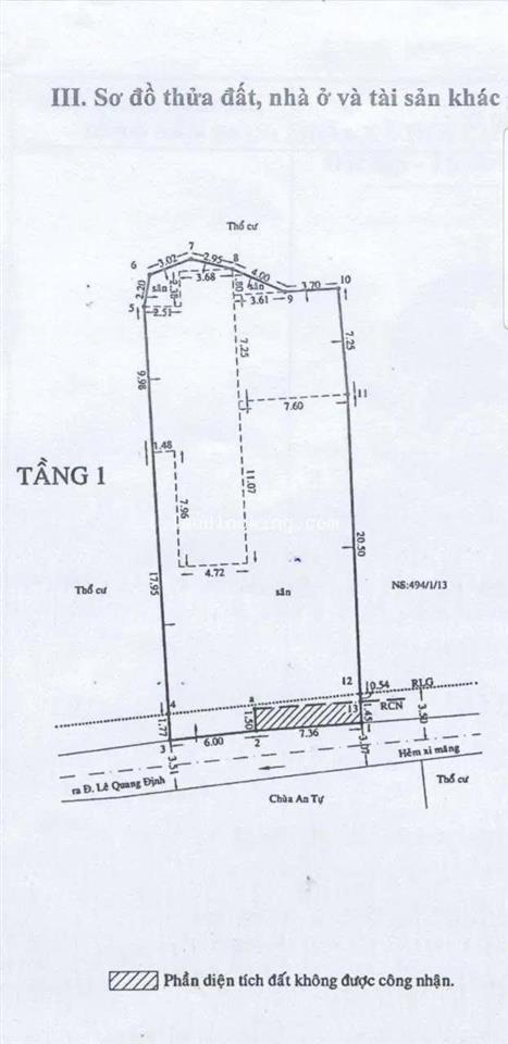 Bán nhà cấp 4, ngang 13,6m2, đường lê quang định, phường 1, gò vấp,