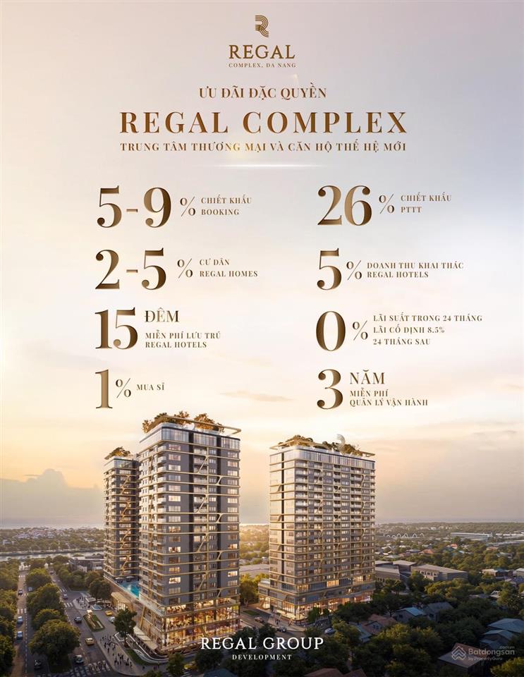 Chỉ cần 360 triệu ký ngay hđmb căn hộ 1pn+ regal complex đà nẵng