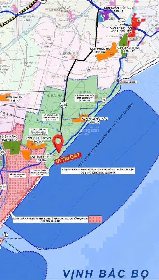 Cần tiền nên bán gấp đất sát bãi tắm, sát đường bộ ven biển, gần khu cn, 88m, giá 1.1 tỷ,