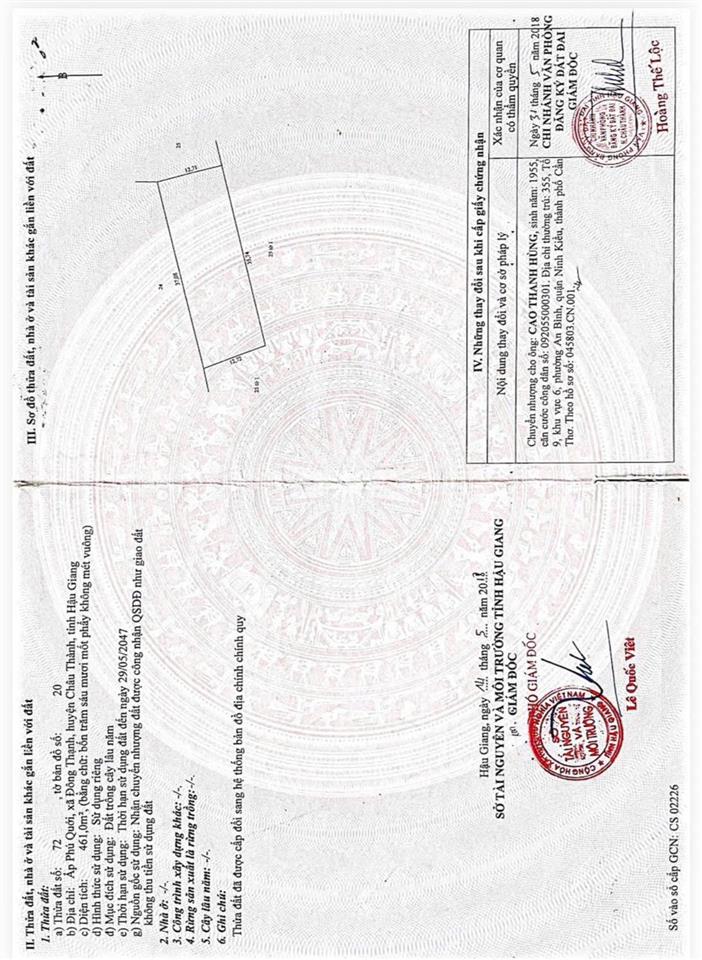 Chính chủ bán 2.135 m2 đất gần bệnh viện số 10, vị trí đẹp sẵn nền, đã ép cọc, sẵn 300m2 thổ cư