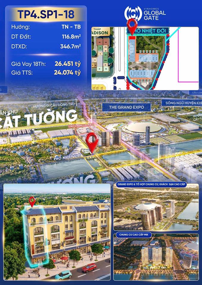 Căn góc đẹp phố nhiệt đới  đối diện chung cư  view triệu đô