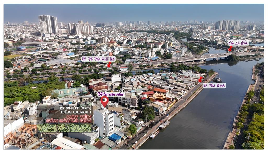 Chỉ 12,95 tỷ tòa nhà 9 tầng ngang 8m, mặt tiền gần cầu lò gốm  võ văn kiệt