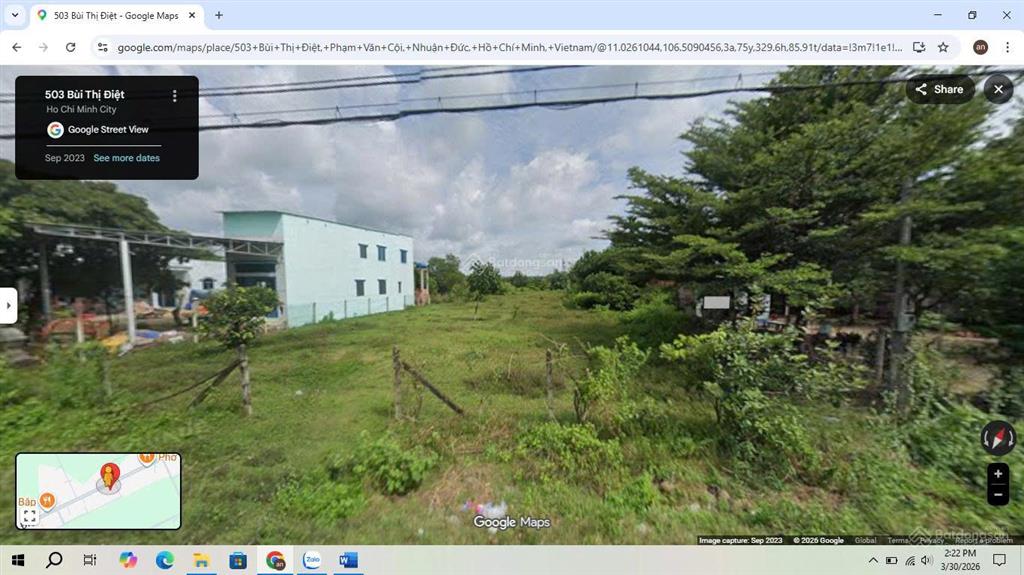Bán đất 503, bùi thị điệt, 19 tỷ, 1287,5 m2, củ chi, tp.hcm