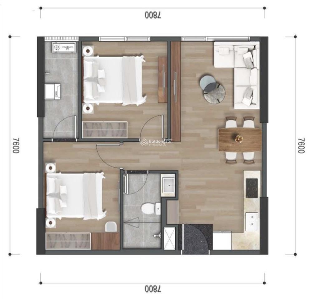 Bán cc tại mizuki park, 4,4 tỷ, 59 m2, 2pn, 1wc, nội thất đầy đủ  0902 537 ***