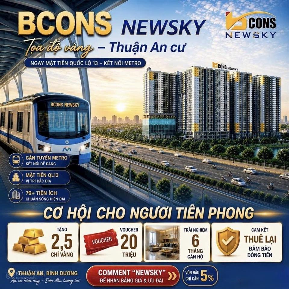 Quà tặng chạm nóc tặng 2.5 chỉ vàng + voucher 20tr .ckt 15tr/1 thángkhi sở hữu căn hộ mặt tiền ql13