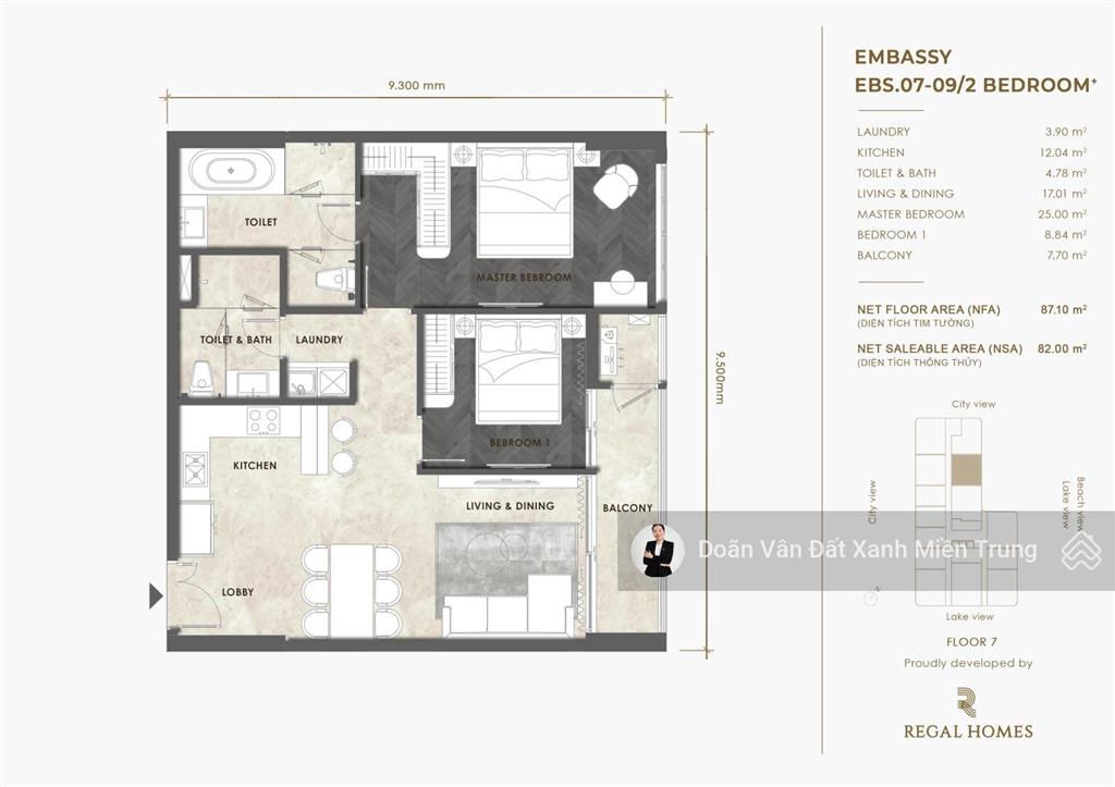 Chỉ 610 triệu vốn tự có, sở hữu căn 2pn view sông biển cuối cùng tại regal complex đà nẵng