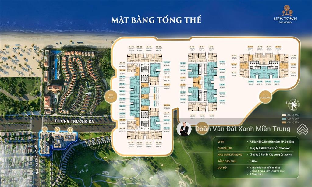 Căn hộ tầng 29 view sông cổ cò không gian sống đẳng cấp tại newtown diamond