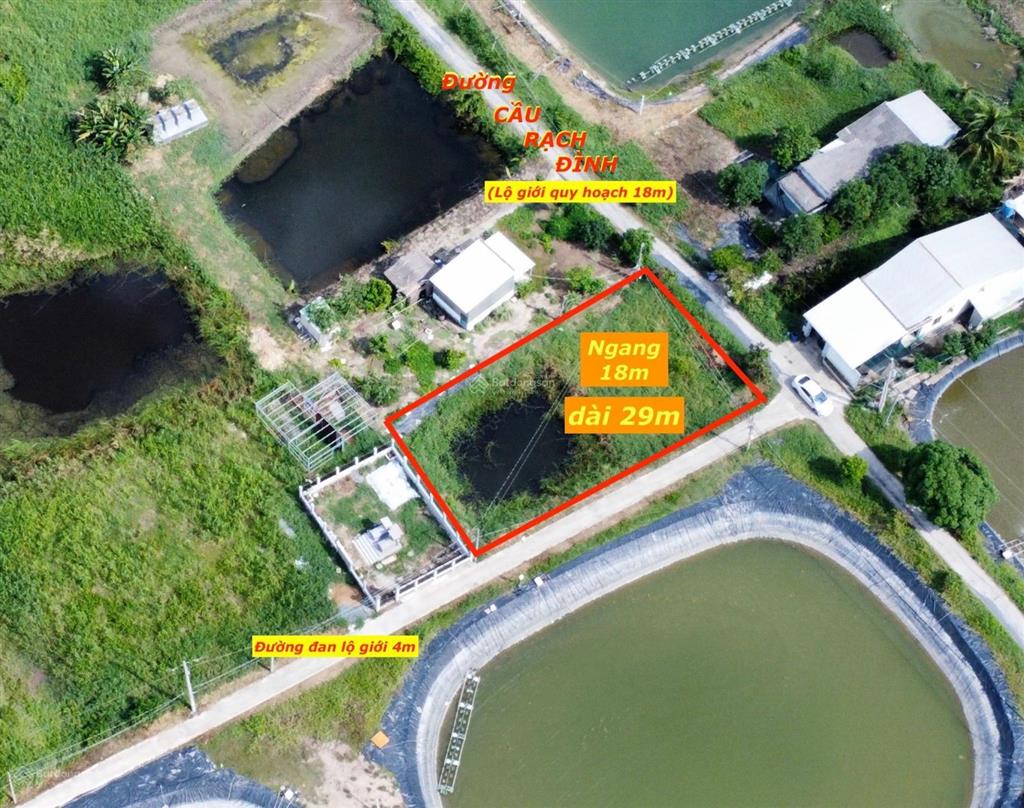 Chính chủ bán nền đất góc, mặt tiền đường cầu rạch đình, cách đt 826c chỉ 800m