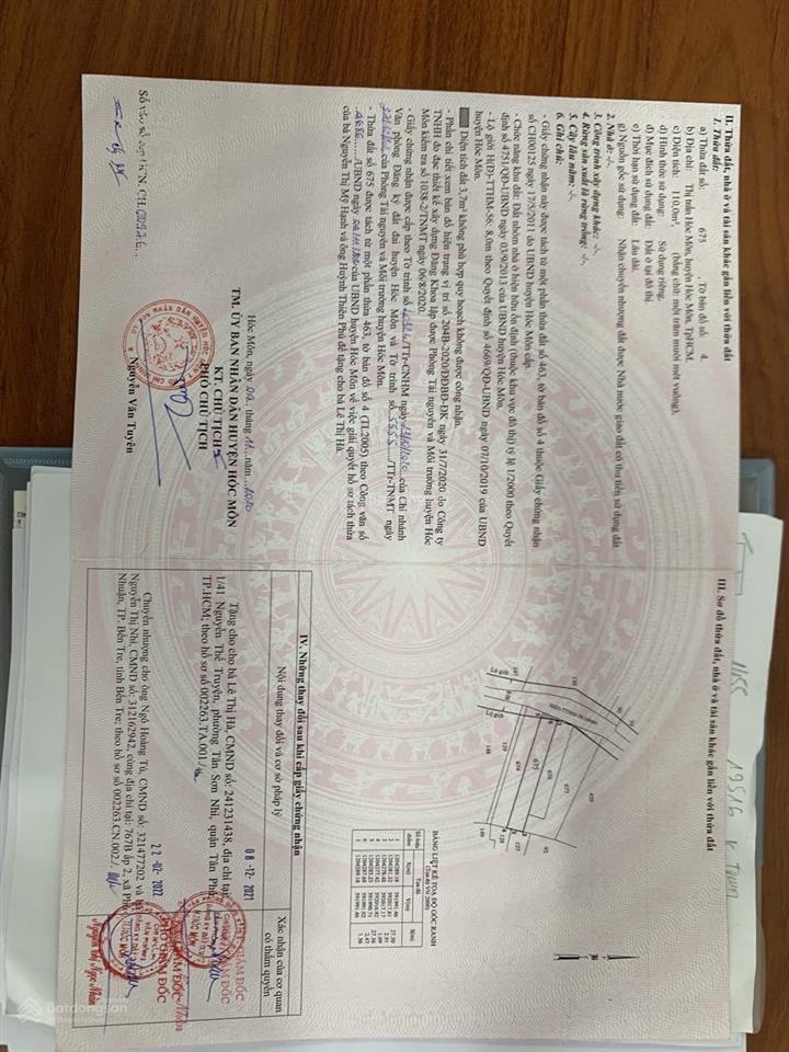 Bán đất 110m2 tại lý thường kiệt, thị trấn hóc môn, 3,4 tỷ vnd