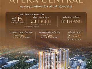 Atera central phố nối, chỉ 186 căn đợt 1, đã hơn 200 booking, ck 12% + tặng 50tr