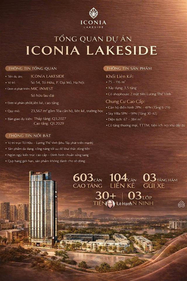 Iconia lakeside (mipec ) 54 tố hữu shophouse mặt đường tố hữu
