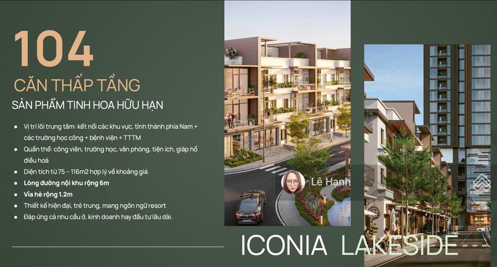 Iconia lakeside (mipec ) 54 tố hữu shophouse mặt đường tố hữu