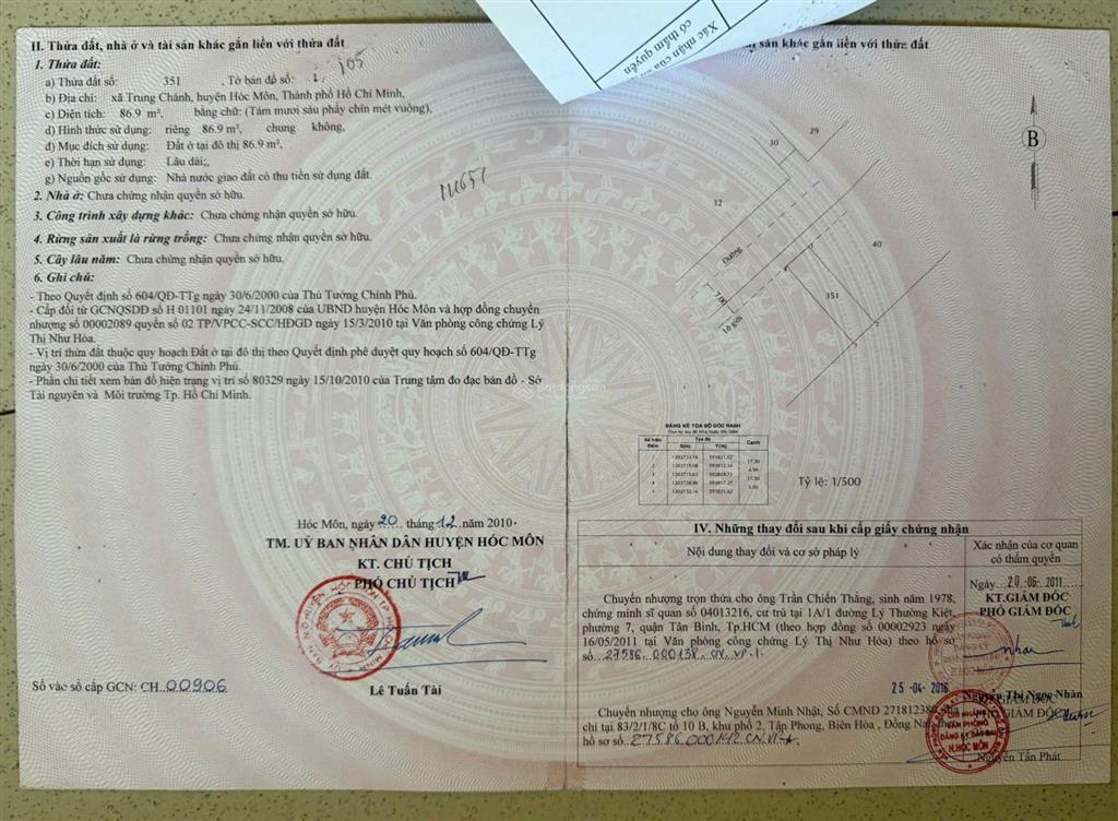 Chính chủ bán đất 5x17.5 86.9m2 5tỷ4 cách mặt đường tô ký 100m thiện chí, giá cả thương lượng