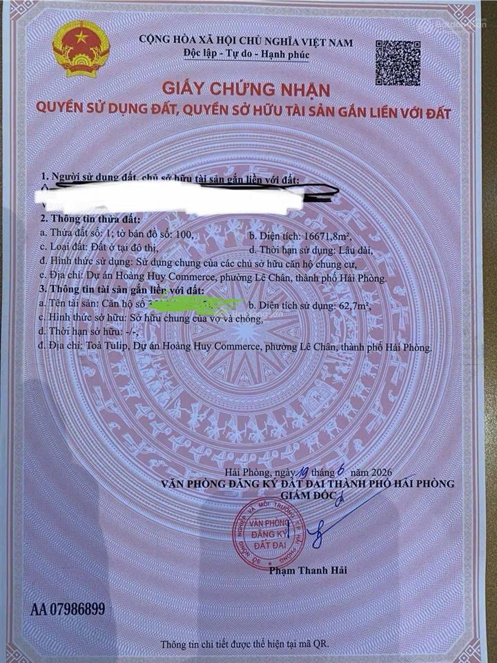 Chính chủ cần bán căn 2pn full nội thất tại tòa tulip hoàng huy commerce giá 2,65 tỷ có thỏa thuận
