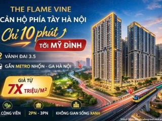 Chỉ 5,5 tỷ, căn 2pn, 2wc, dt 74,6m² dự án the flame vine hinode royal park.  0961 584 ***
