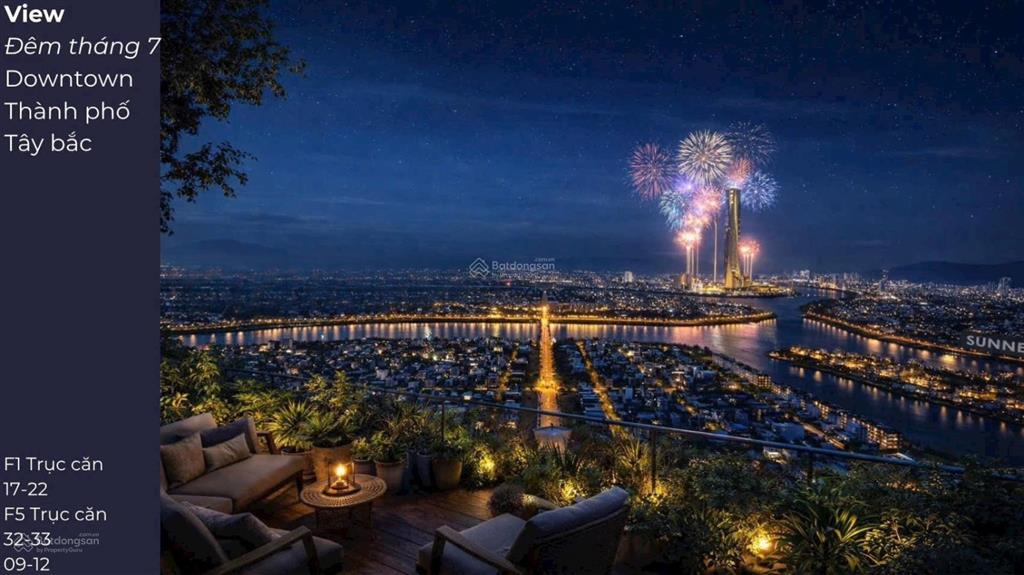 Độc quyền! căn góc 3pn sân vườn view sông, pháo hoa sun fours tower chỉ 4,924 tỷ