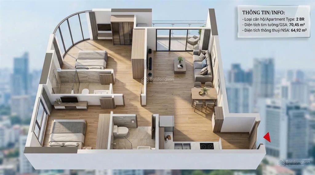Một trong số ít! căn góc 2pn sun fours giá full 3,2tỷ
