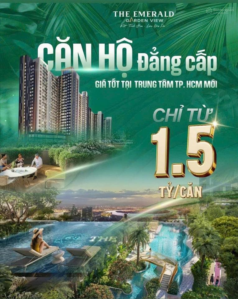 Bán căn 2pn 2wc 2ty6 bàn giao full nội thất, mỗi tháng tt 9tr9 tại da the emerald garden view