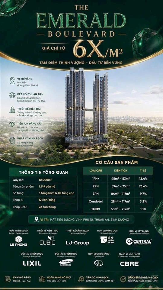 Emerald boulevard suất nội bộ booking sớm ck ngay 3%