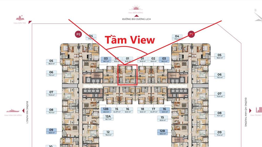 Duy nhất  cần bán gấp căn hộ 2 phòng ngủ 61,8m2 peninsula, mặt sông hàn đà nẵng  giá 3,99 tỷ