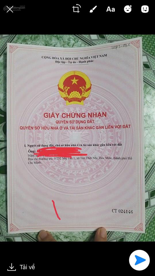 Bán đất tại vĩnh công, 900tr/công, pháp lý đầy đủ, giá siêu hời!