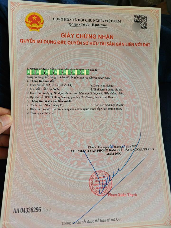 Hàng hiếm. bđs biển nha trang. hẻm hùng vương