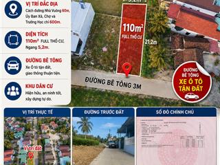 Bán đất thôn tây 3 diên sơn. cách đường nhà vuông 60m, uỷ ban xã, chợ và trường học