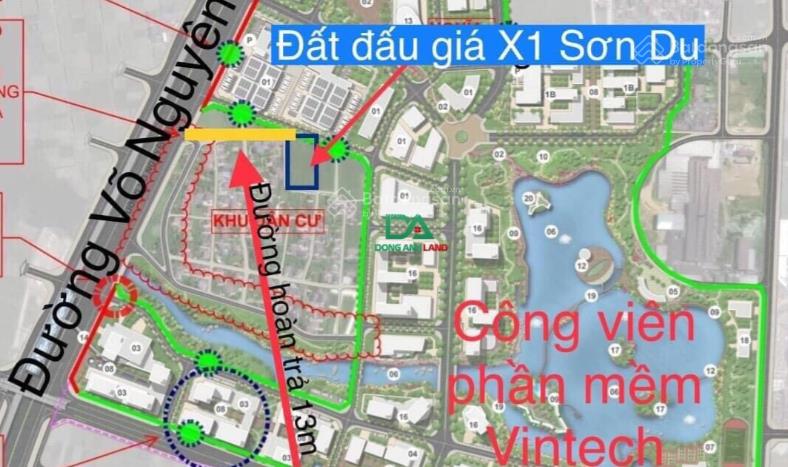 Bán lô 61 m đất đấu giá x1 sơn du  nguyên khê đông anh hà nội, đường gần 8m, gần võ nguyên giáp