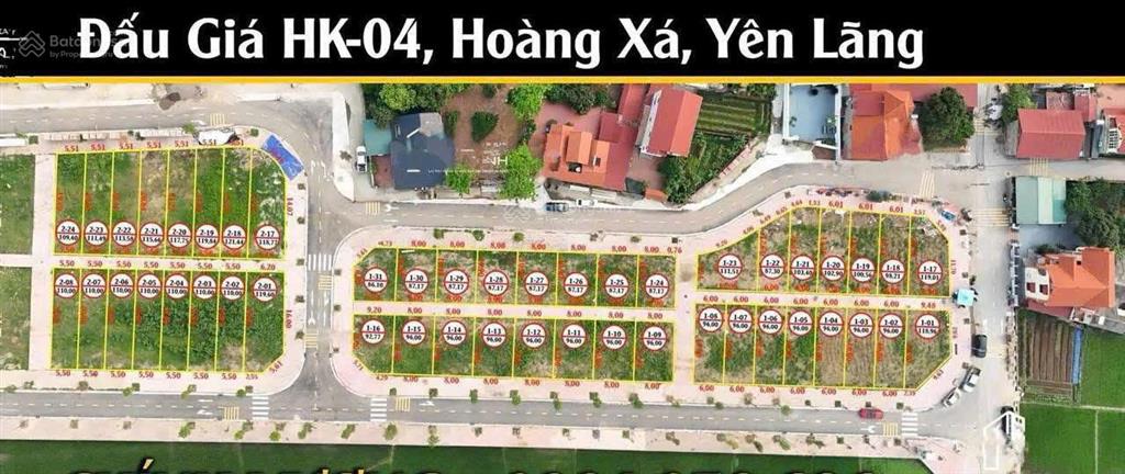 Bán lô 115m² đấu giá hk04, hoàng xá, yên lãng, mê linh, gần vành đai 4, cầu hồng hà, giá rẻ