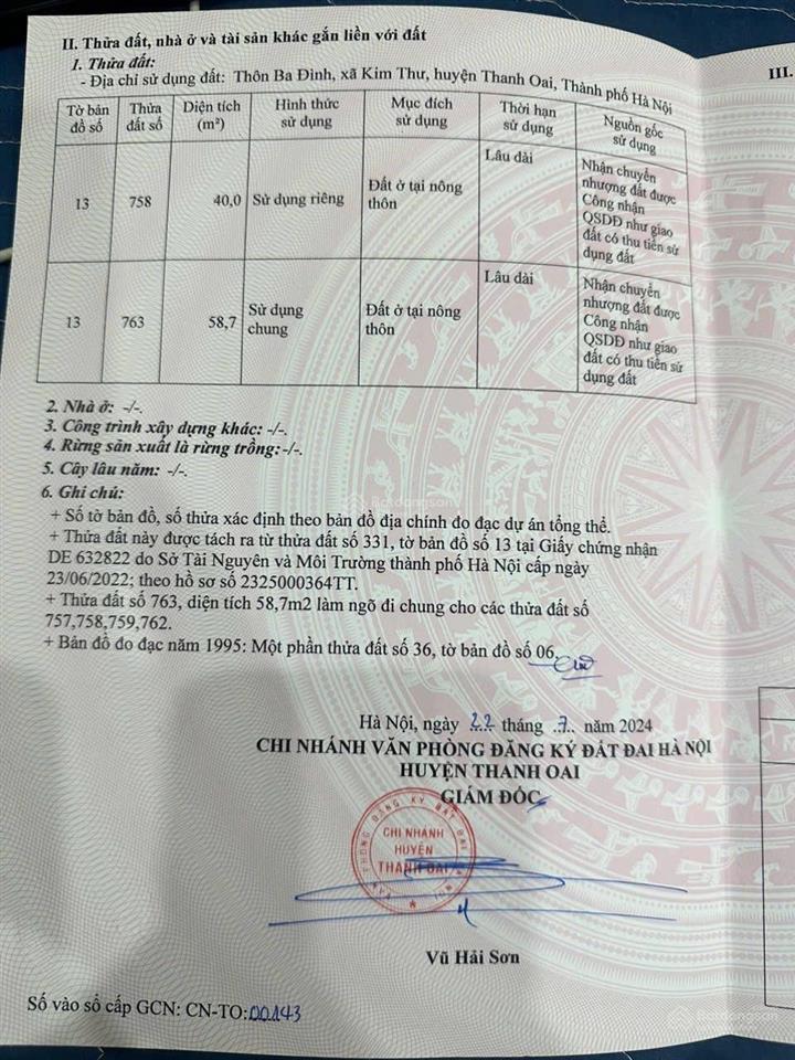 Hàng hot siêu phẩm 40m kim thư thanh oai hà nội