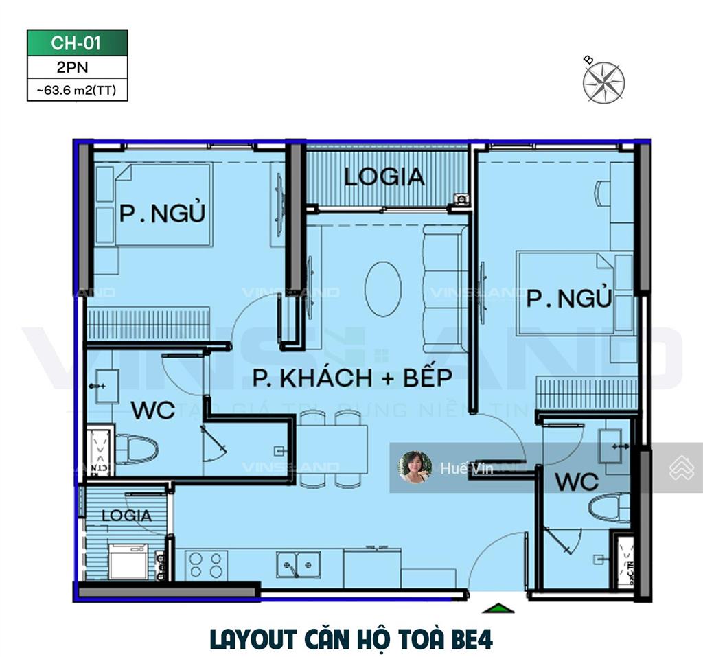 3.9 tỷ căn 2pn 2wc góc 63,1m2 the beverly, nhà mới tinh, mới bàn giao, nội thất xịn cđt. 0907 351 ***