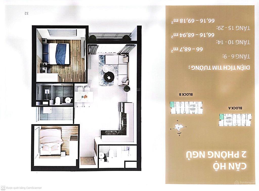Chung cư quận 9 tphcm căn 2 phòng ngủ