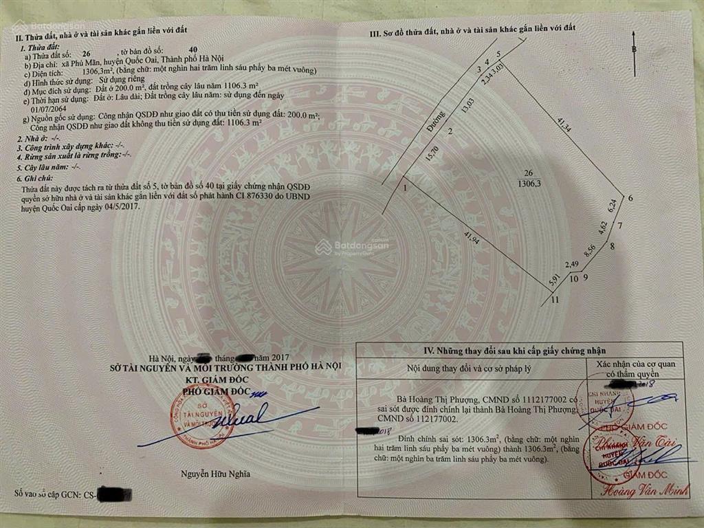 Chính chủ cần bán lô đất 2406,6m2, đã tách sẵn 2 sổ đỏ bao ktra quy hoạch  long đông xuân