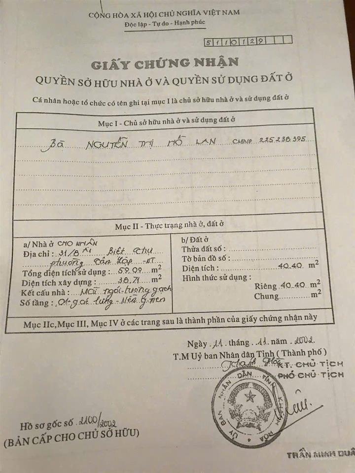 Bán khách sạn đường biệt thự đang cho thuê 60tr/tháng