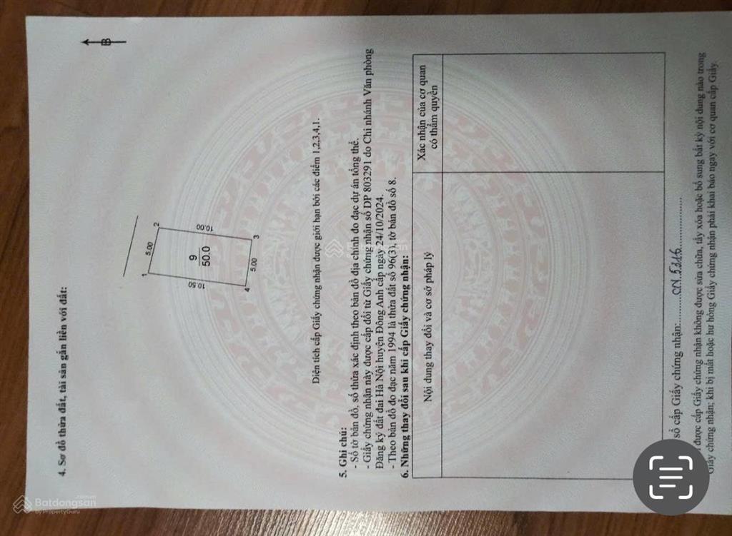 Bán đất thôn du nội đông anh .