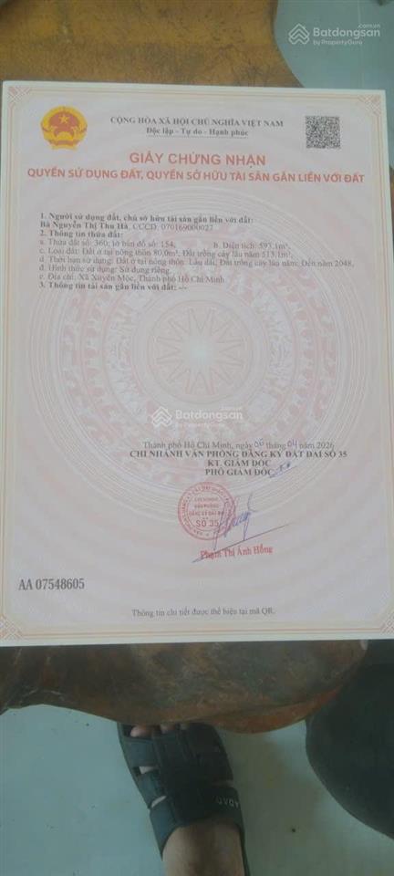 Đất nền 593m2 tại xã xuyên mộc, giá cực chất 2,5 tỷ