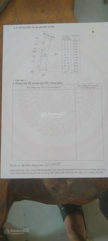 Đất nền 593m2 tại xã xuyên mộc, giá cực chất 2,5 tỷ