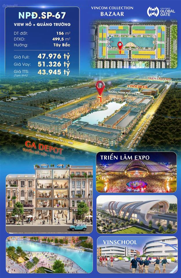 Shophouse "hoa hậu" kinh doanh đắc lợi tại vincom bazaar  view hồ trực diện  36 phố phường