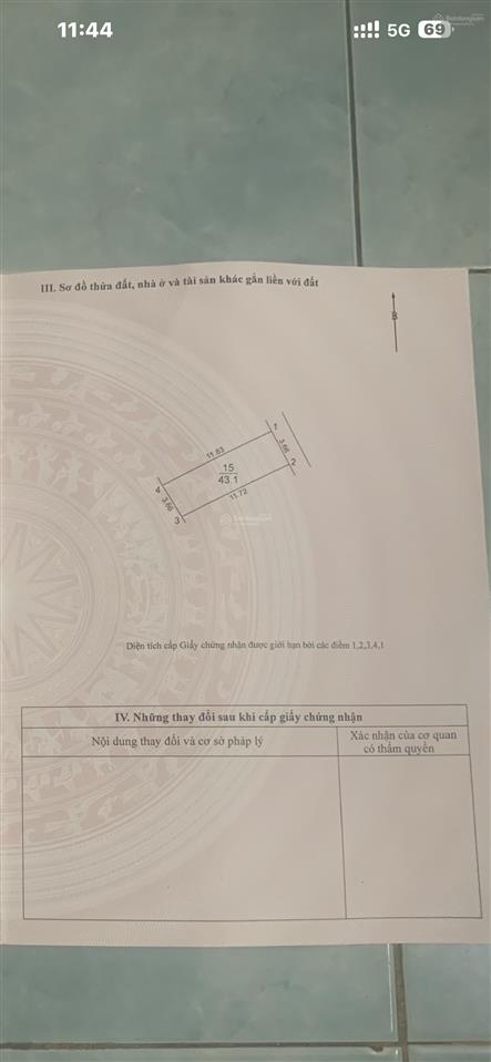 Đất nền bán tại xã đông hội, đông anh, hà nội, 108 triệu / m2, 43.1 m2, mặt tiền 3.66m