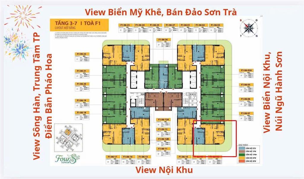 2pn fours toà f1 64,92 m2 chỉ 4 tỷ