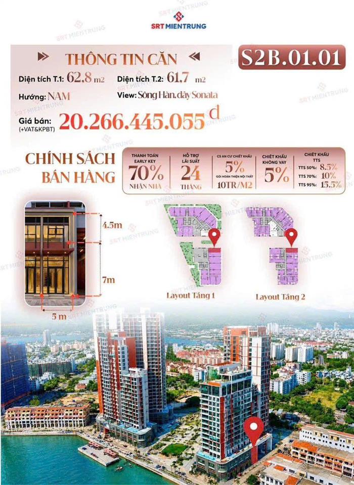 Shophouse sonata ven sông hàn, kinh doanh cực tốt