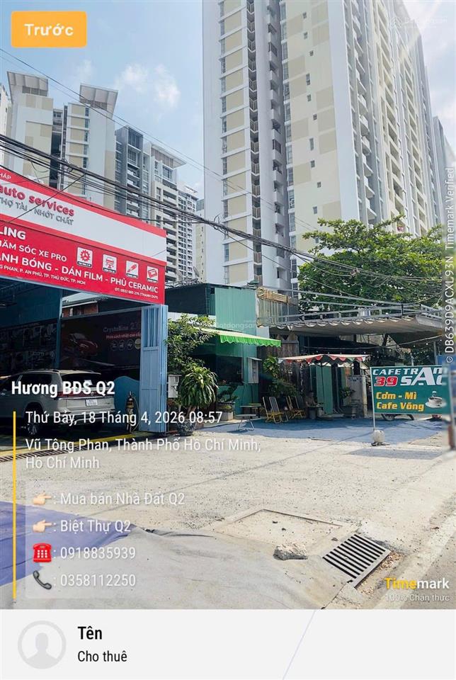 Đất mặt tiền đường lớn. vũ tông phan quận 2