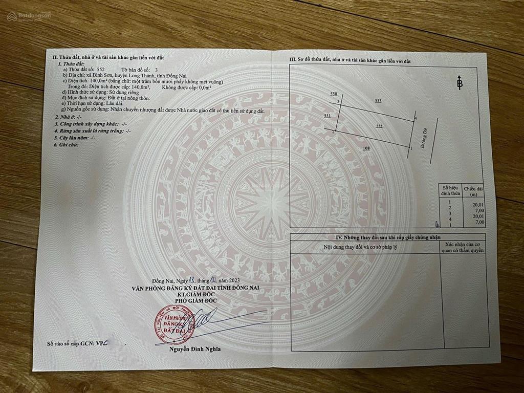 Bán lô góc 140m2 stc long thành chính chủ