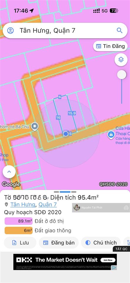 Nhà riêng 1 tầng 95.6m2  ngang 6m, tiện xây mới  hàng xóm himlam, sẵn thu nhập 12tr  giá 7tỷ5