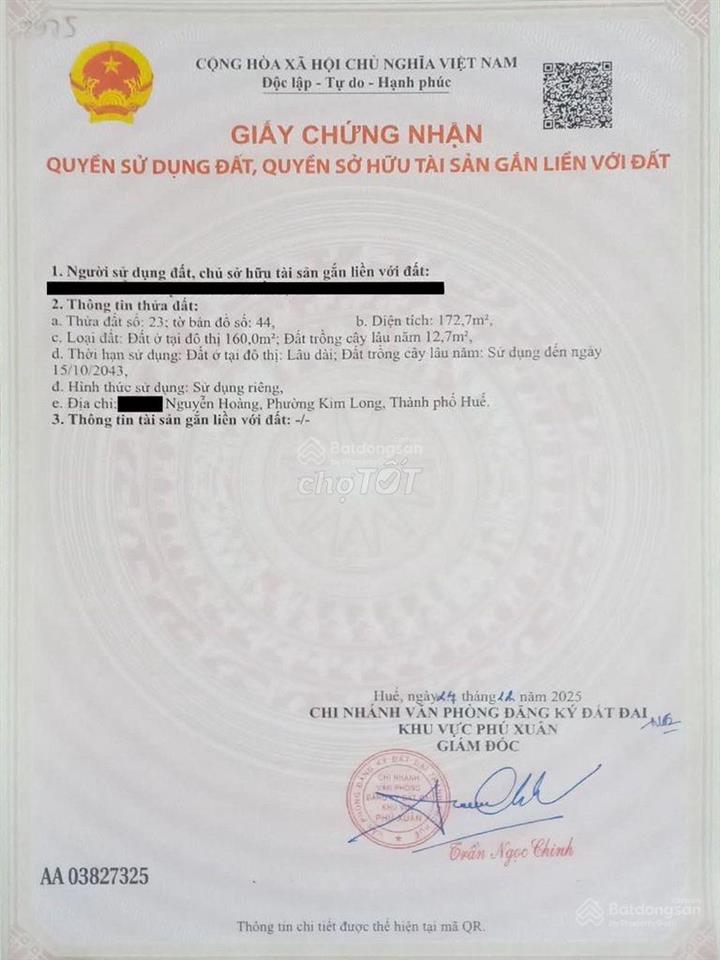 Chính chủ bán đất kèm nhà cấp 4 kiên cố, vị trí song song đường vành đai 3, gần cầu nguyễn hoàng