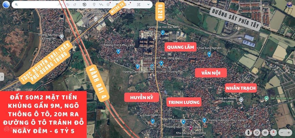 Chính chủ nhờ em bán đất phú lươngmặt tiền khủng gần 9mngõ thông ôtô20m ra đường 2 làn50m6 tỷ5