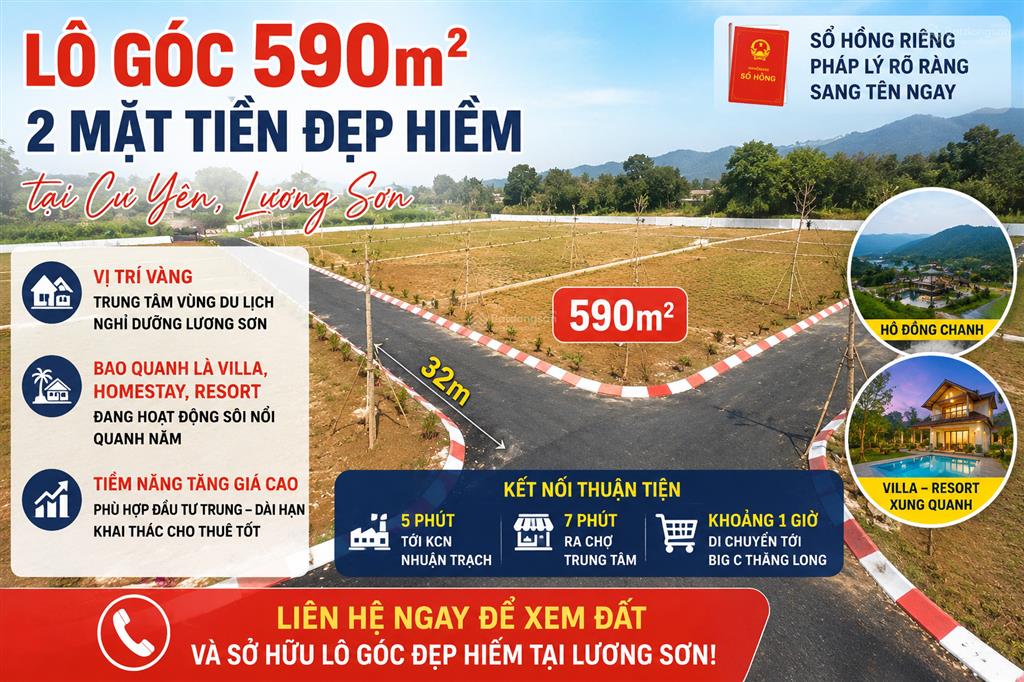 2 mặt tiền đẹp hiếm tại cư yên, lương sơn sổ hồng riêng, pháp lý rõ ràng, sang tên ngay