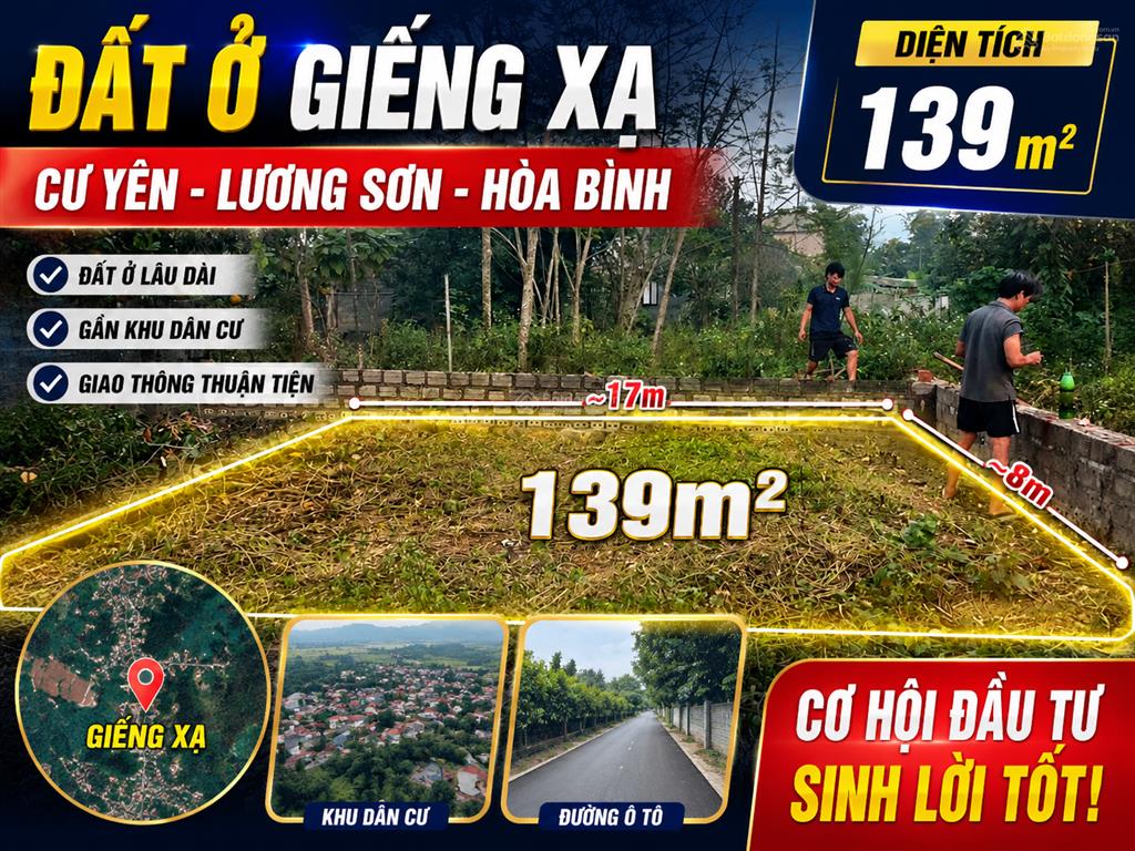 Đất ở xóm giếng xạ lương sơn hòa bình chủ cần bán gấp